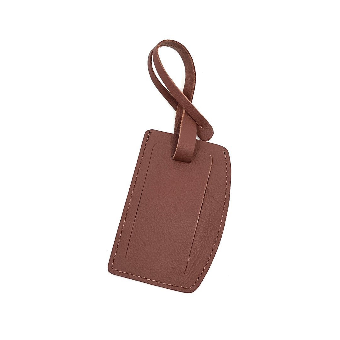 D-Shaped Medium Luggage Tag with screened ID window, slip-in loop closure